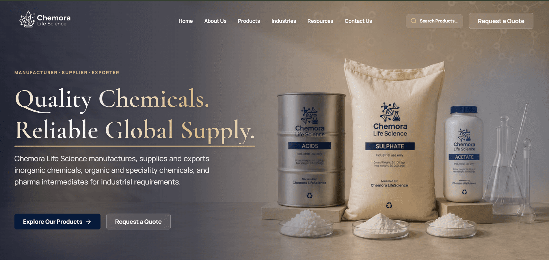 CHEMORA LIFE SCIENCE — WEBSITE project by Praveer Tarudkar