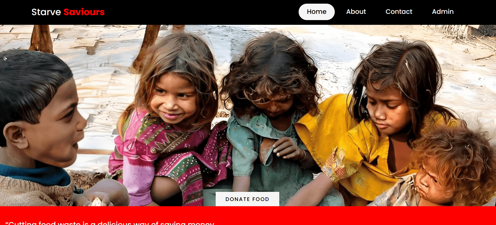 STARVE SAVIOURS — WEBSITE project by Praveer Tarudkar